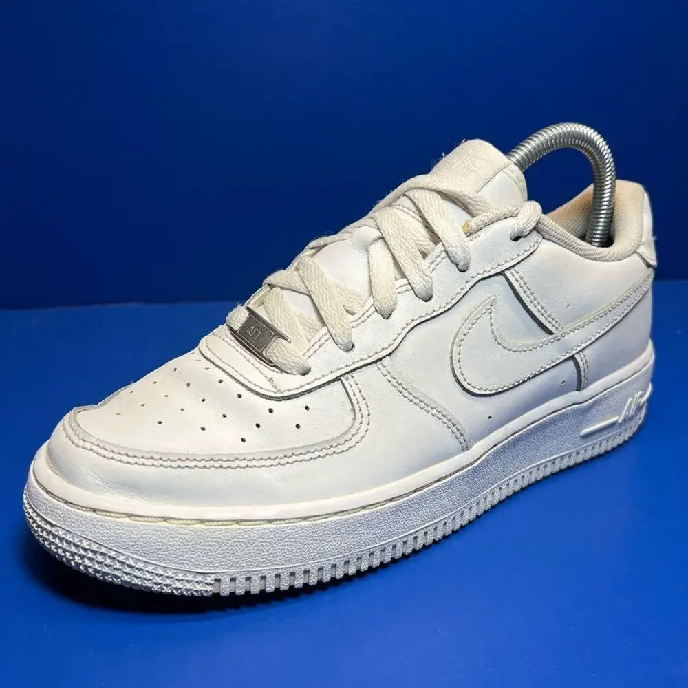 Nike Air Force 1‎ GS Triple White Low Sneakers Youth 6.5 Womens 8 314192-117